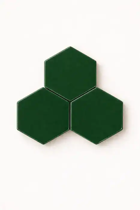 Hexagonito Liso Verde Manzano